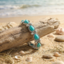 Retro ethnic style teardrop turquoise bracelet