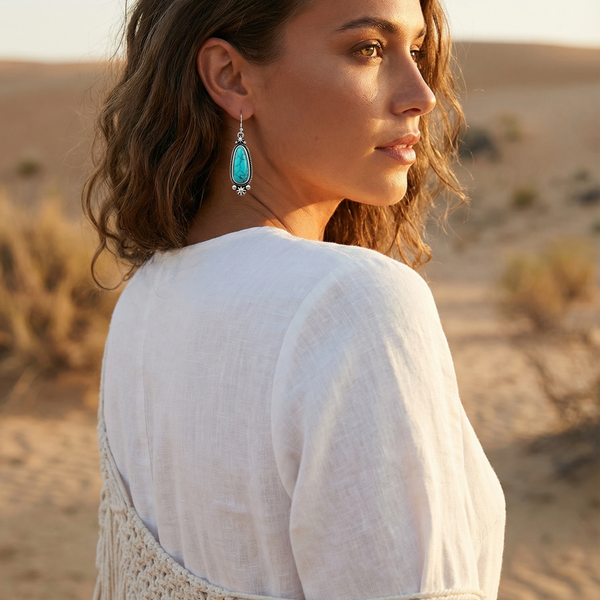 Western Turquoise Drop Earrings