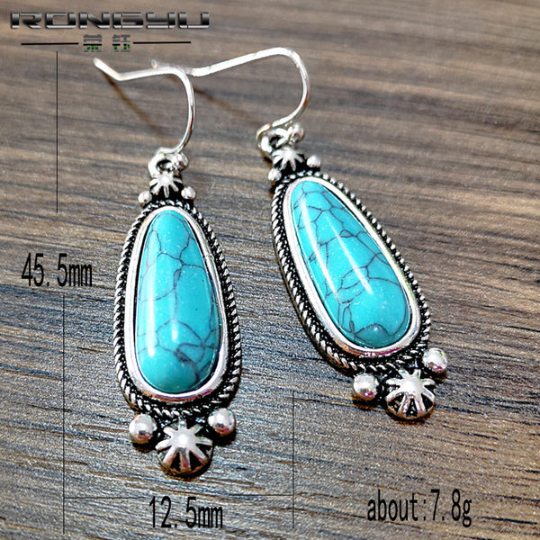 Western Turquoise Drop Earrings