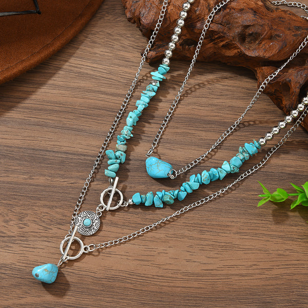 Turquoise Natural Shape Western Style Necklace