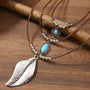 Leaf pendant vintage style necklace