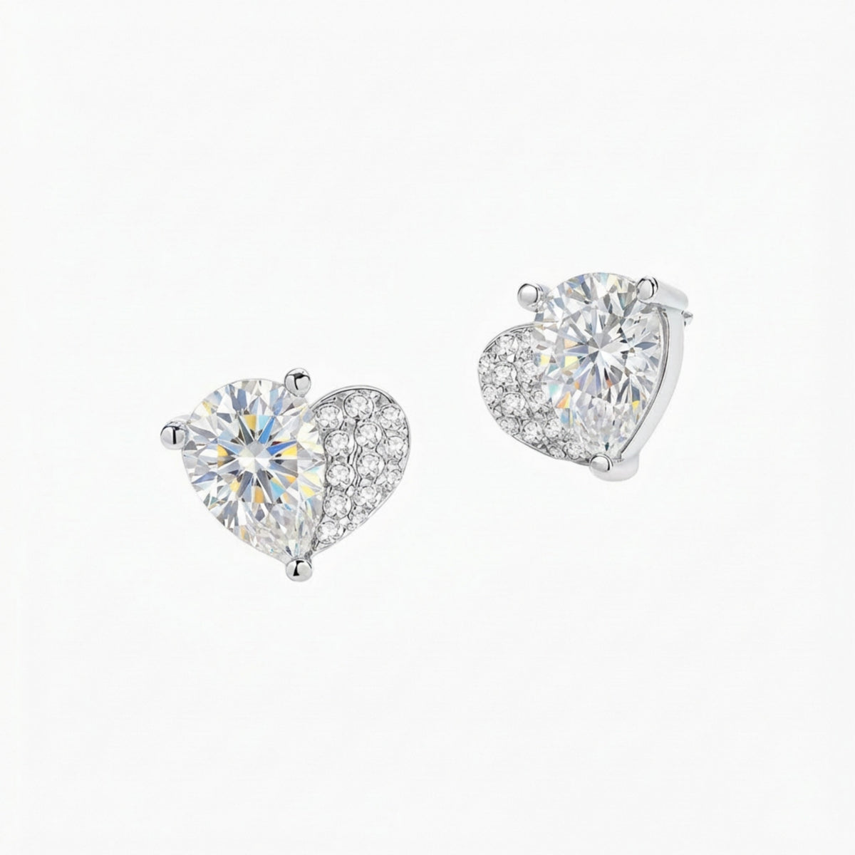 Half Heart Studs Earrings