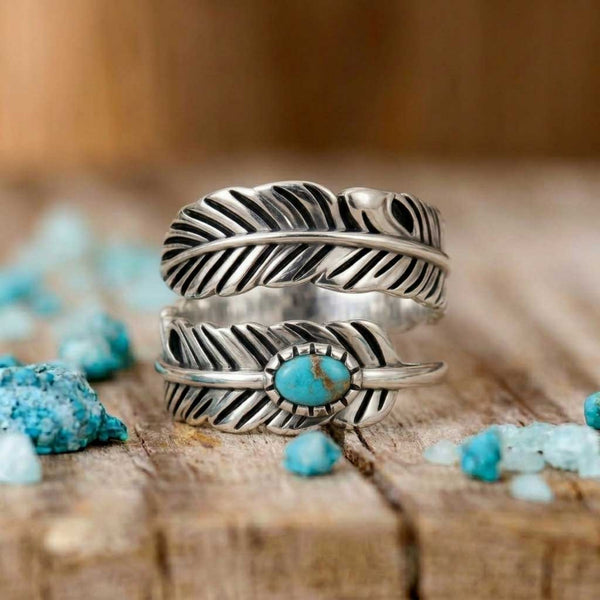 Feather Turquoise Ring