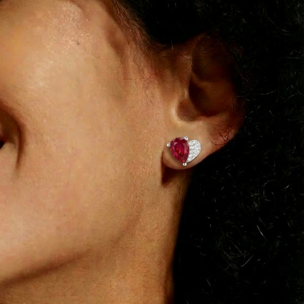 Half Heart Studs Earrings
