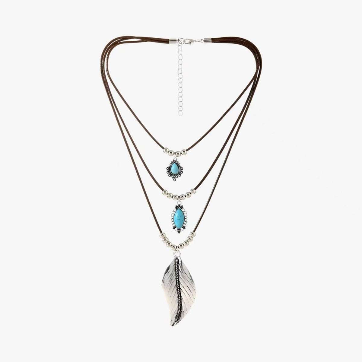 Leaf pendant vintage style necklace