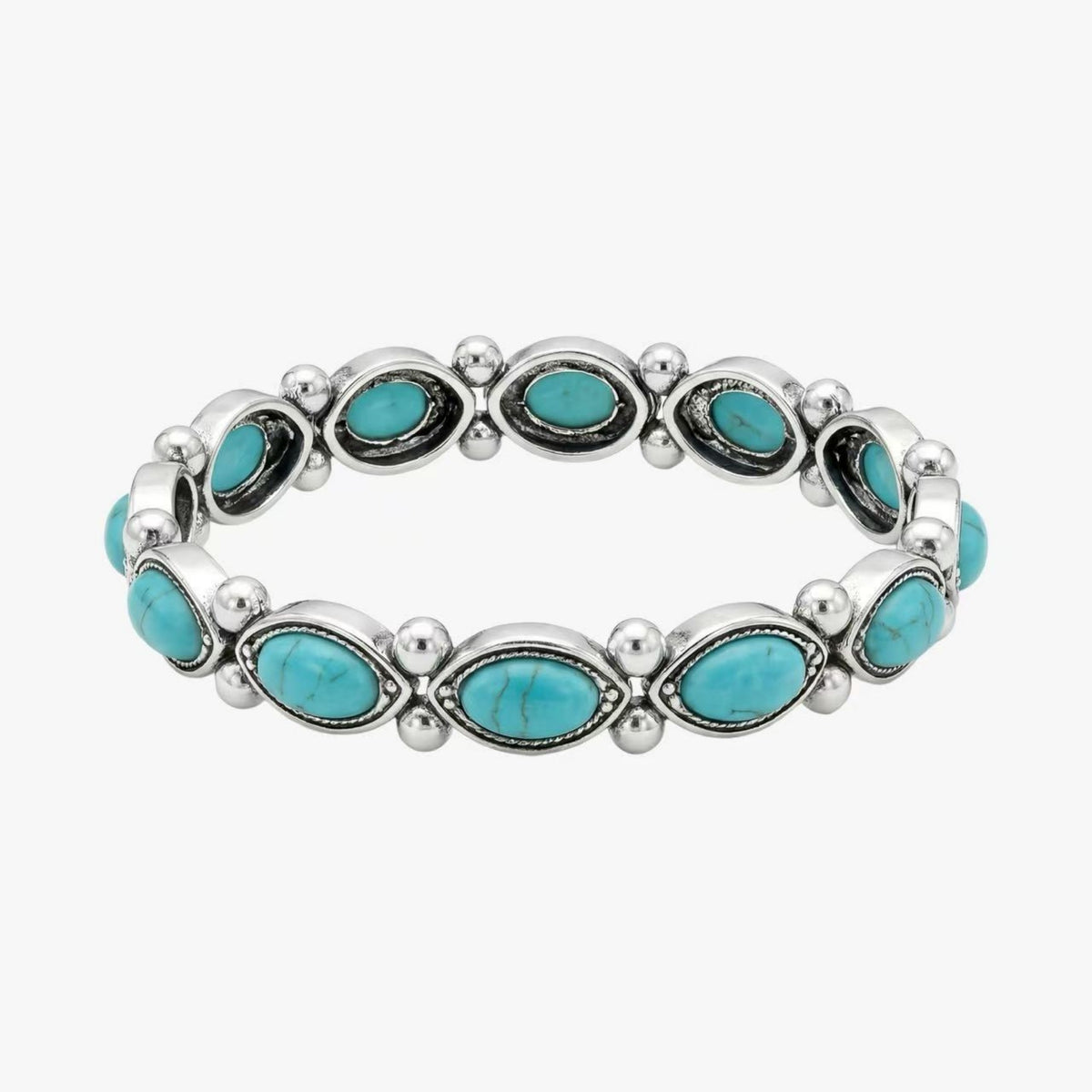 Retro ethnic style teardrop turquoise bracelet