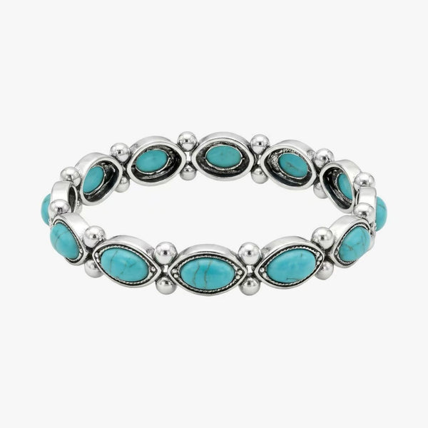 Retro ethnic style teardrop turquoise bracelet
