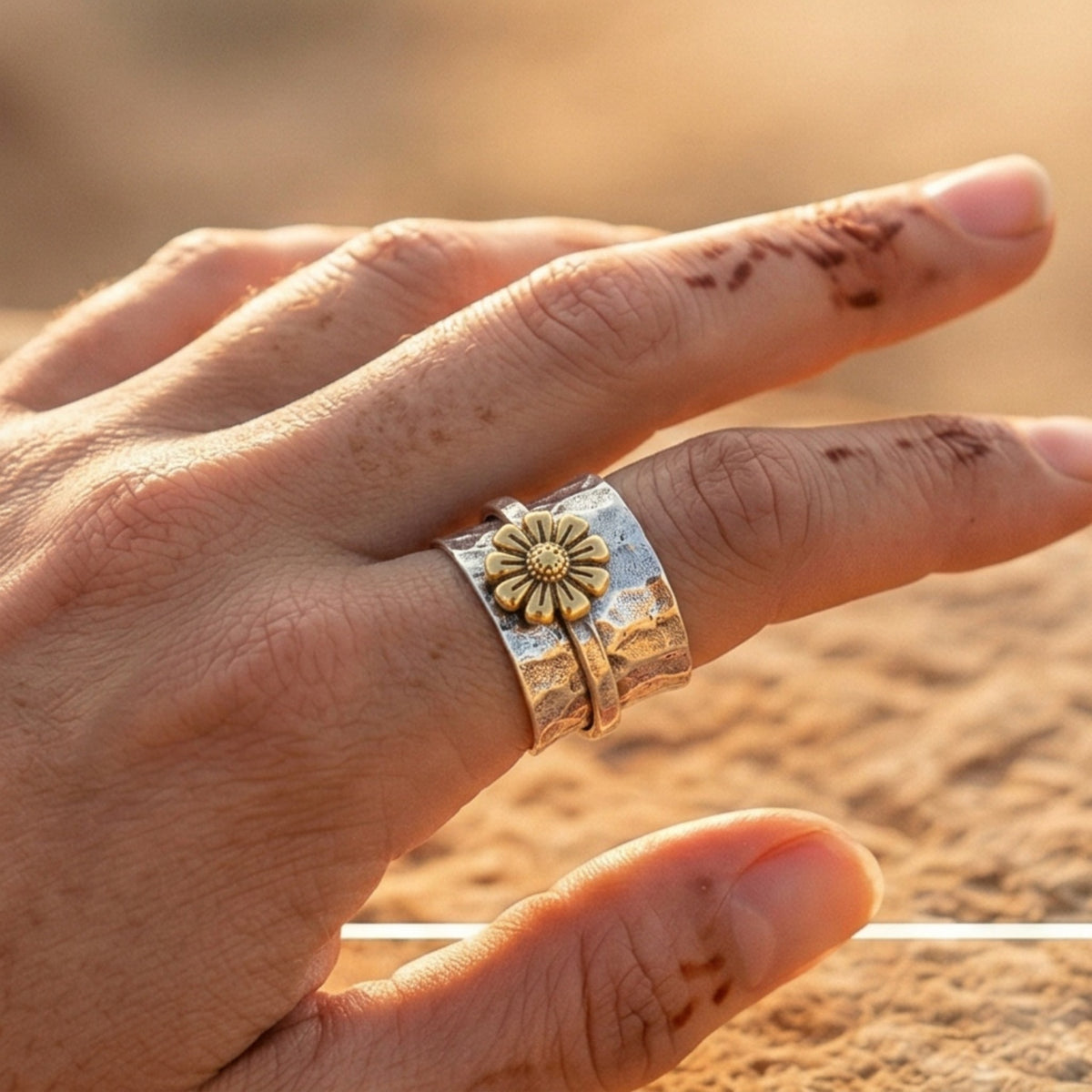 Sunflower Spinner Ring