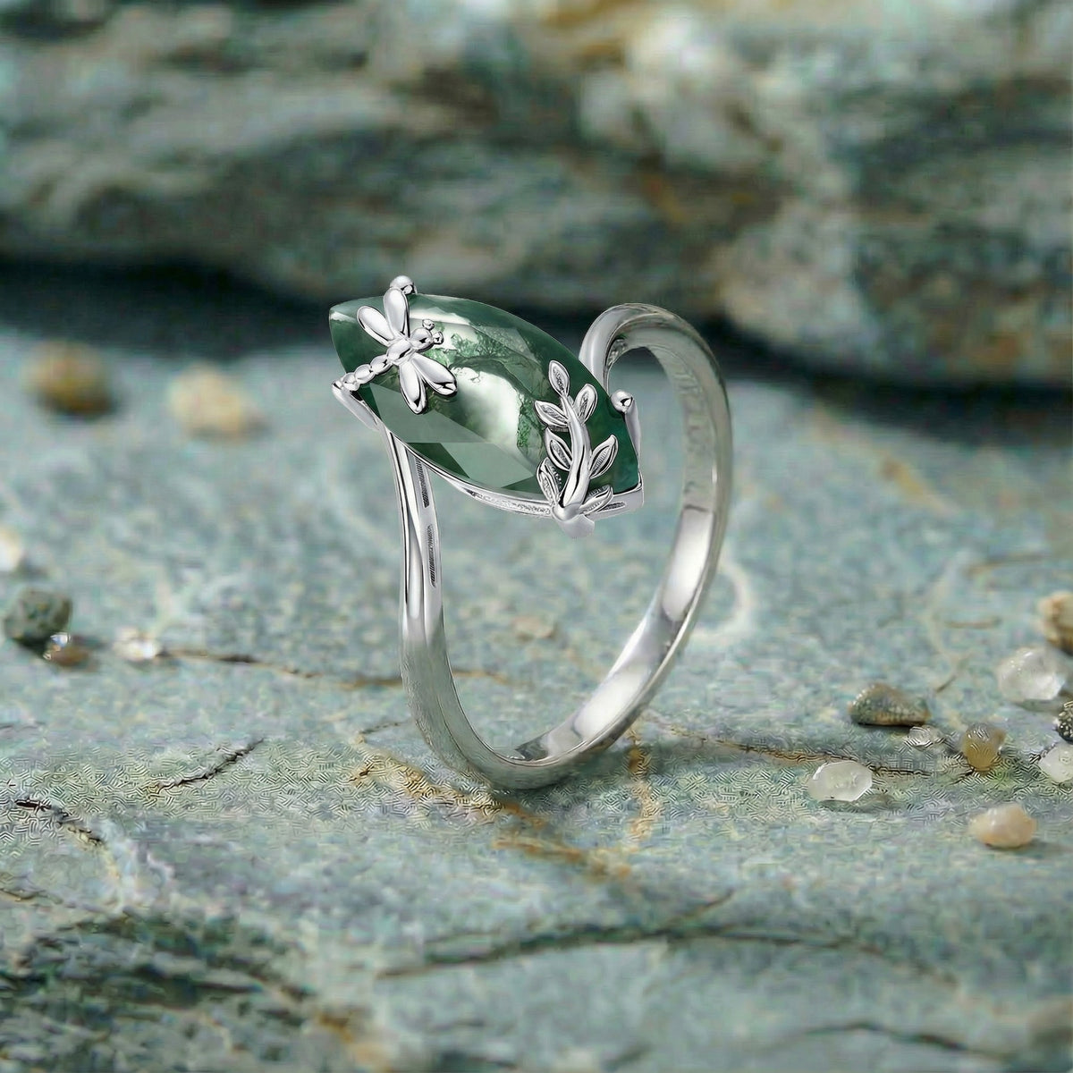 Leafwhisper Dragonfly Ring