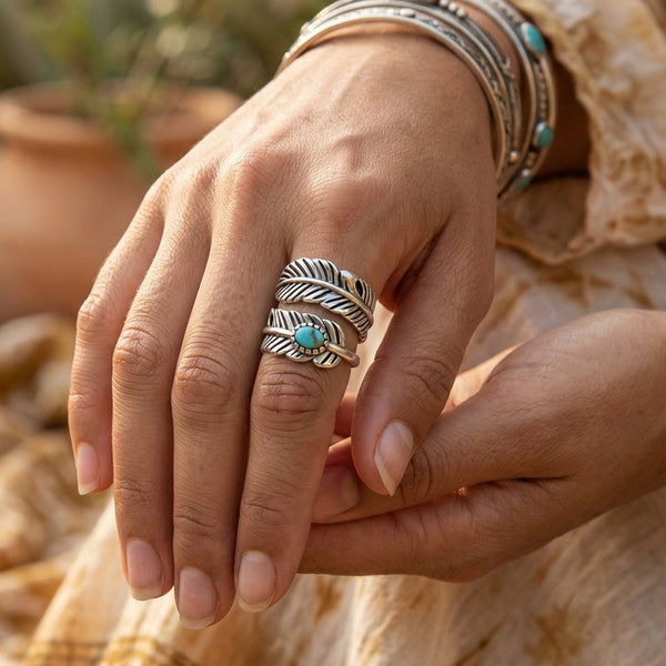Feather Turquoise Ring