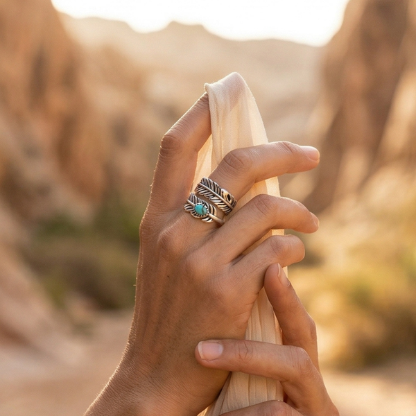 Feather Turquoise Ring