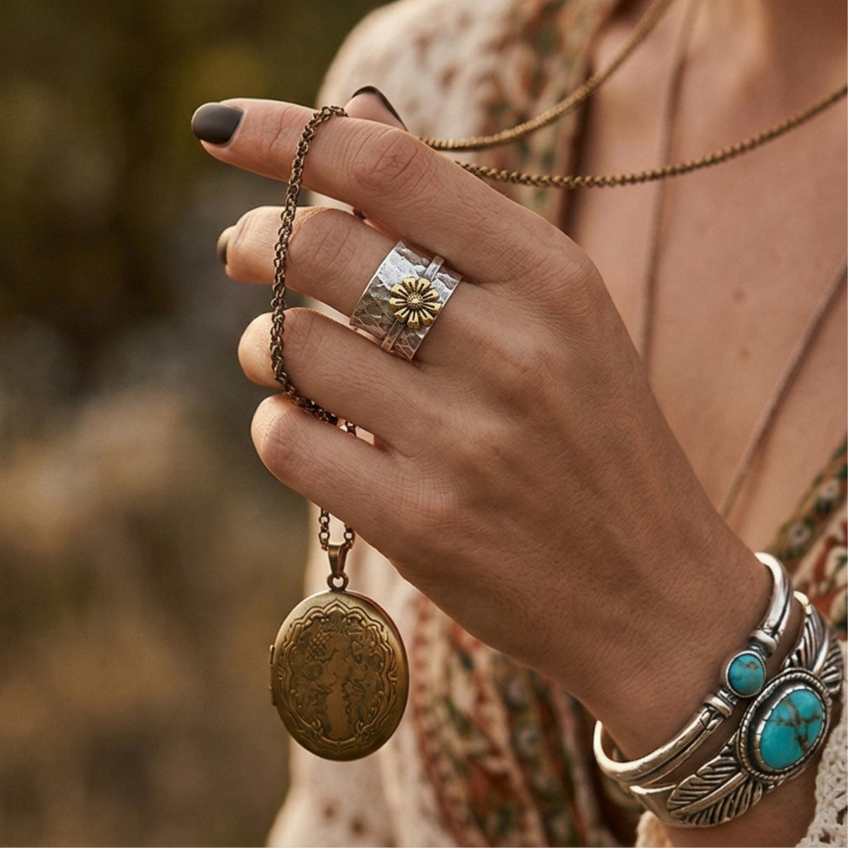 Sunflower Spinner Ring