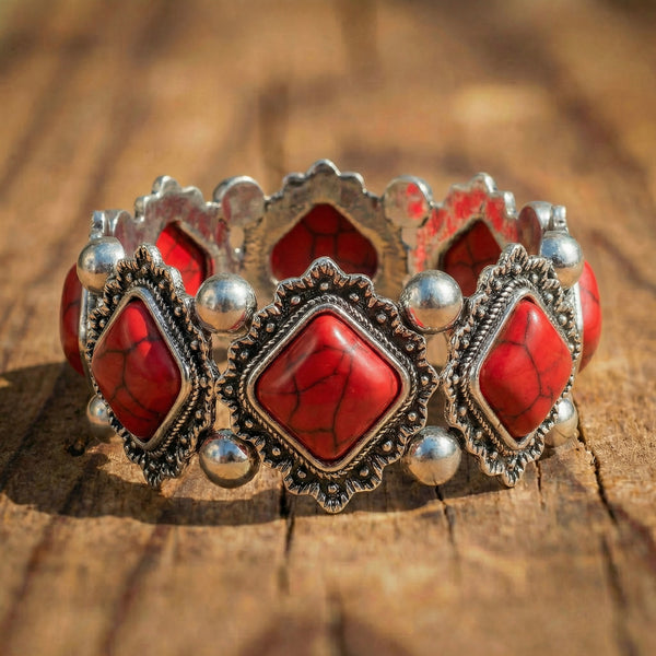 Western Heritage Square Turquoise Bracelet
