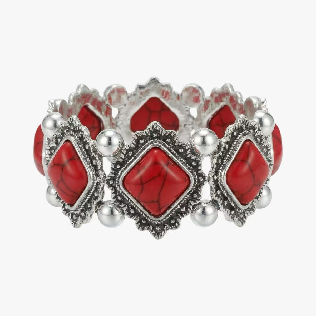 Western Heritage Square Turquoise Bracelet