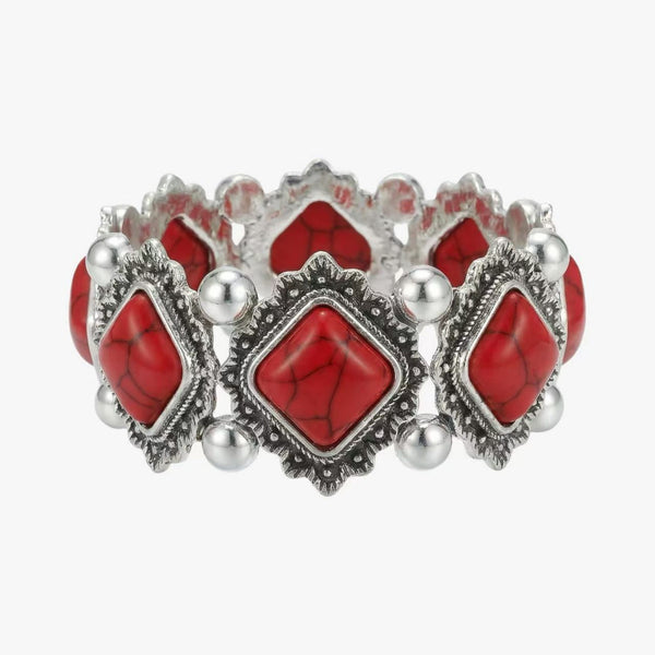 Western Heritage Square Turquoise Bracelet