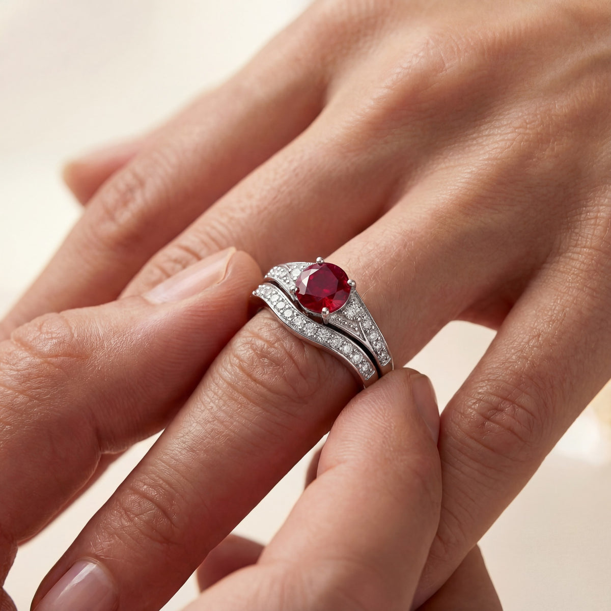 Heart Vow Ring Set