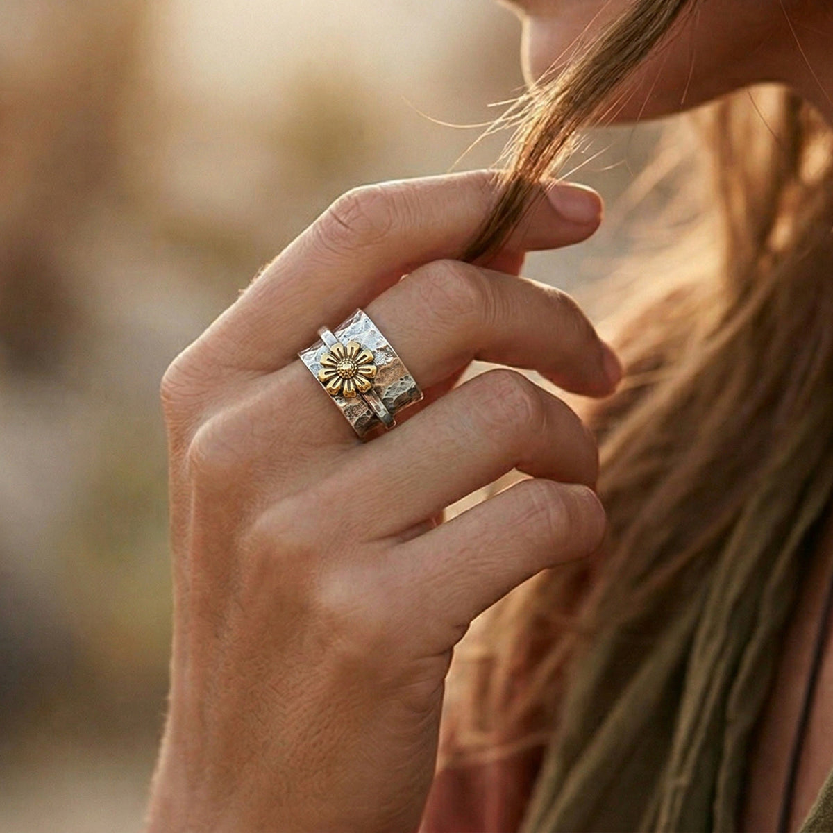 Sunflower Spinner Ring