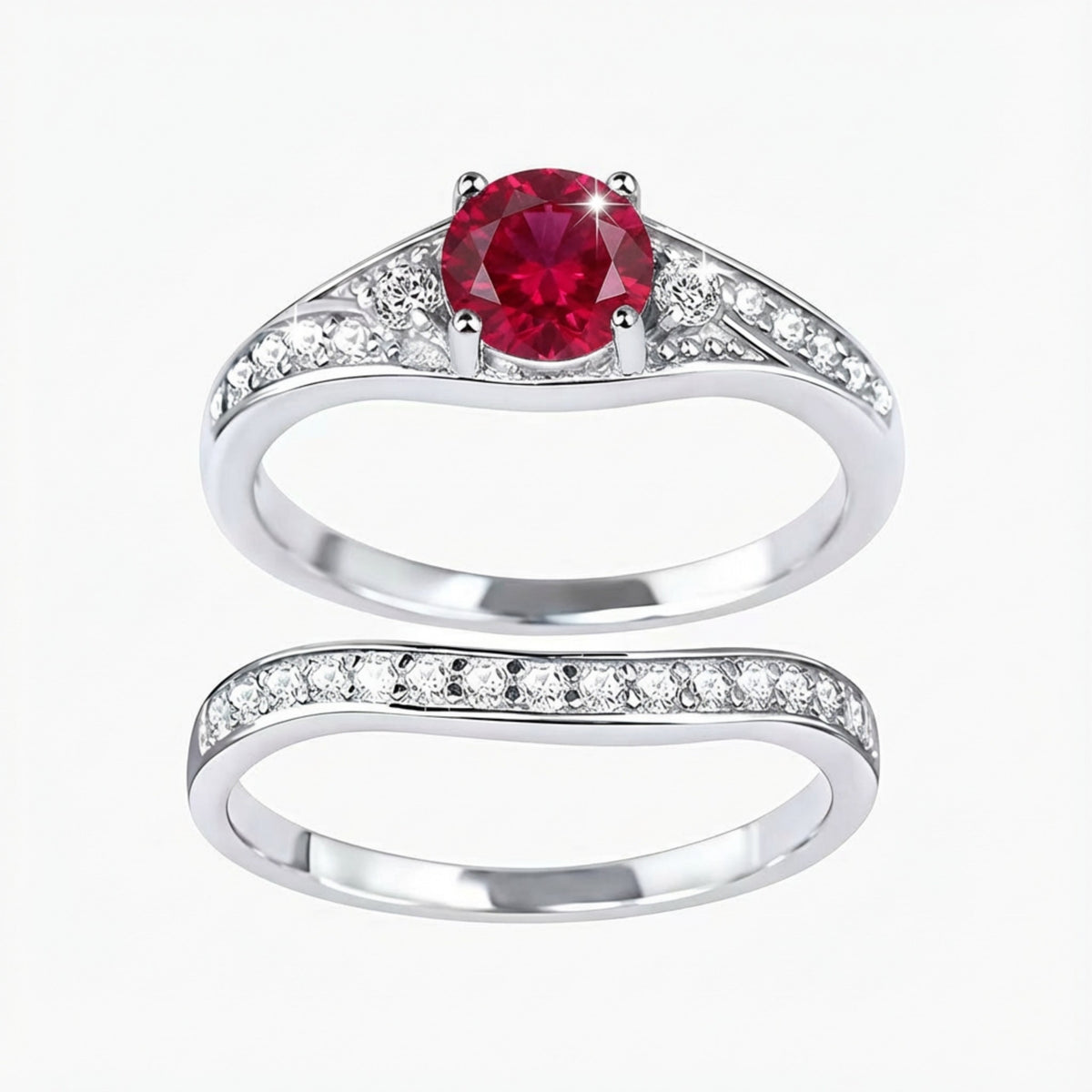 Heart Vow Ring Set