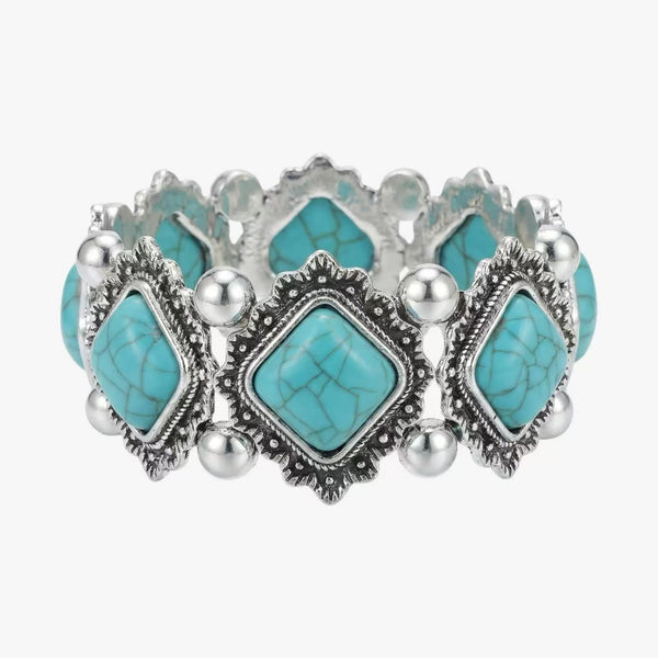 Western Heritage Square Turquoise Bracelet