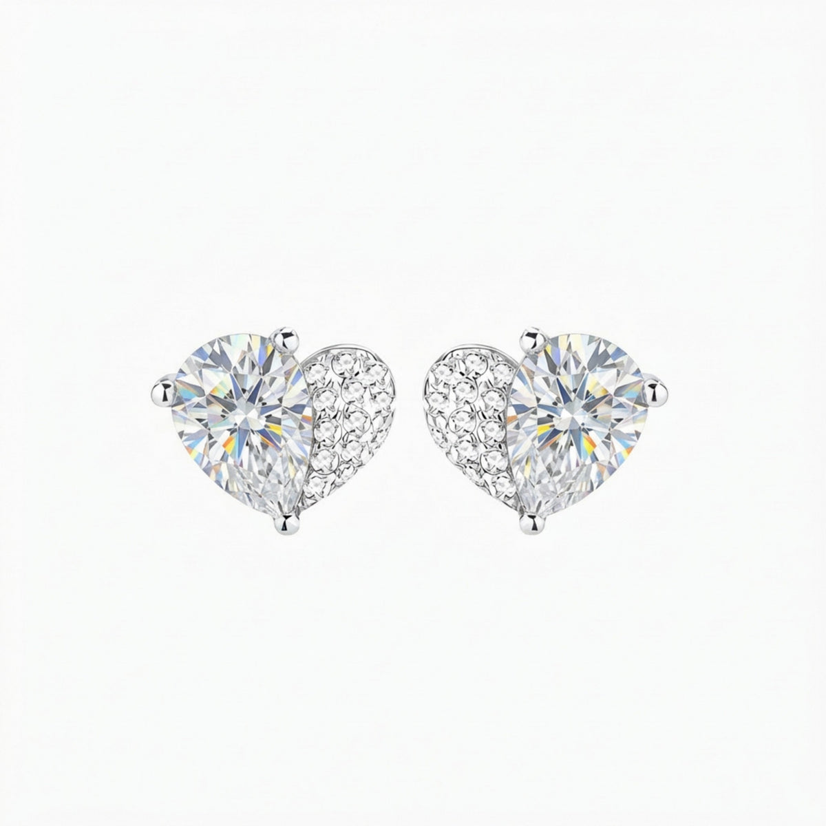 Half Heart Studs Earrings