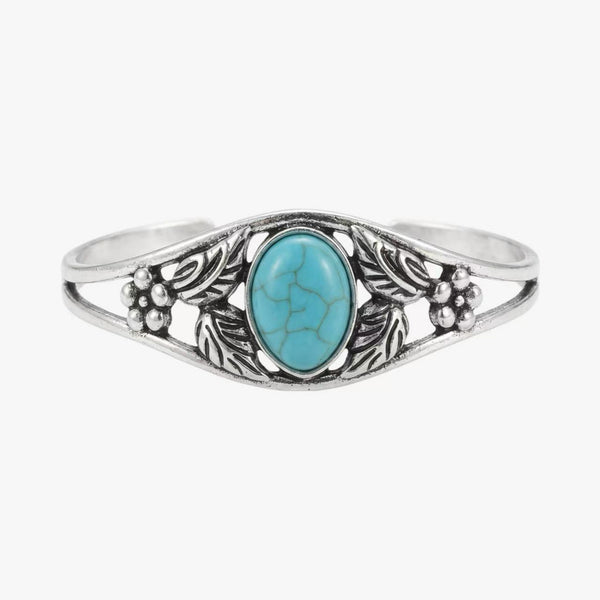 Turquoise Floral Cuff Bracelet