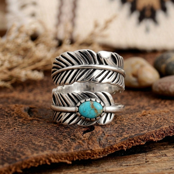 Feather Turquoise Ring