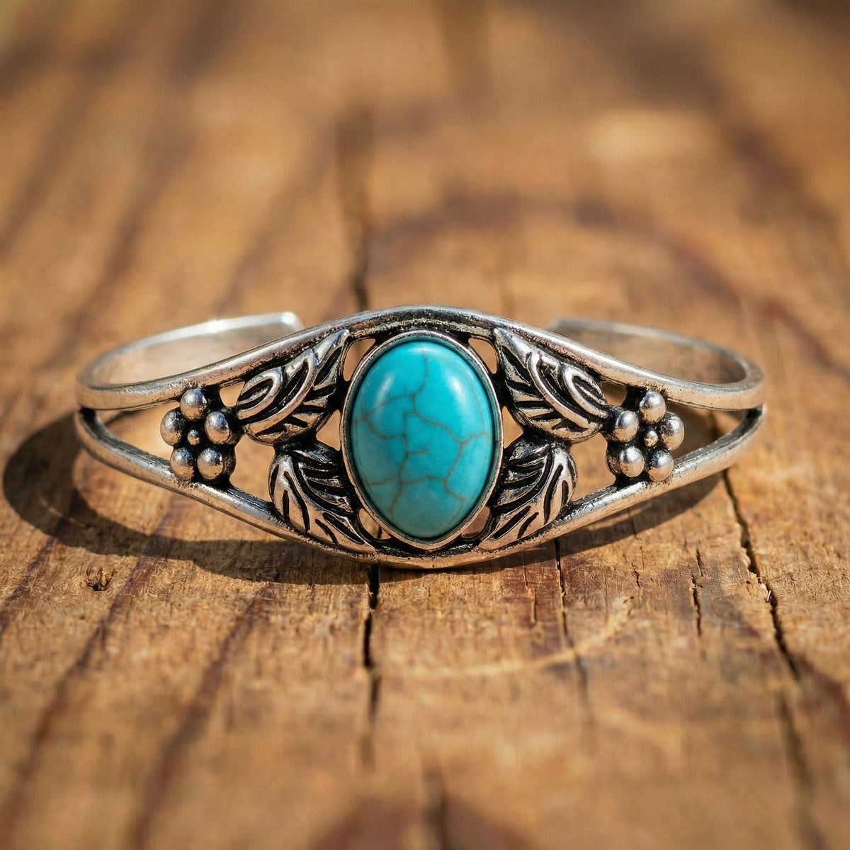 Turquoise Floral Cuff Bracelet