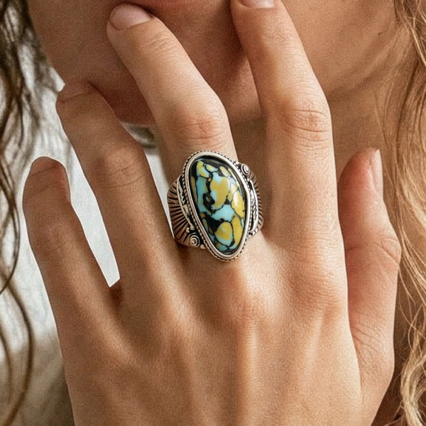 Natural Turquoise Statement Ring