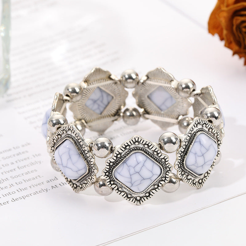 Western Heritage Square Turquoise Bracelet